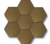 Hexagonal Plain Gold Ceramic (15x17 cm)